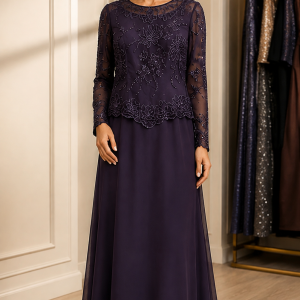 Vestido Morado Uva Bordado